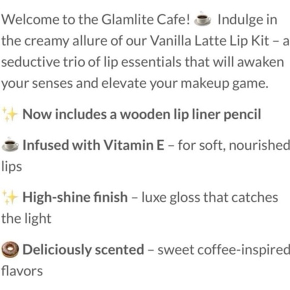 Glamlite Vanilla Latte Lip Gloss Set - limited edition - Picture 5 of 6